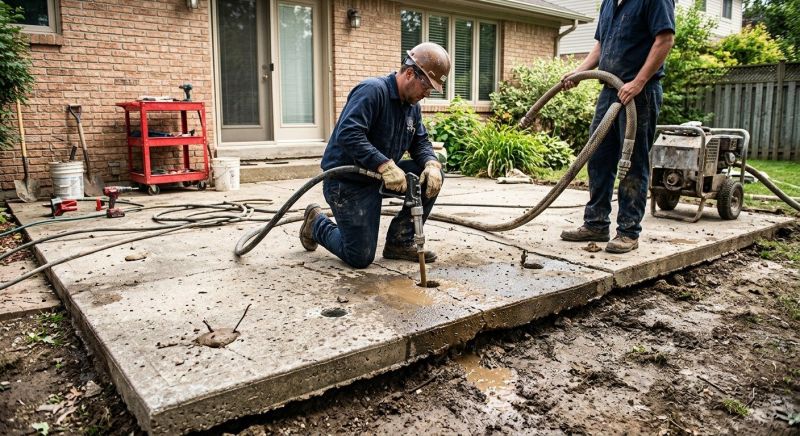 Concrete Patio Raising in Des Moines, IA