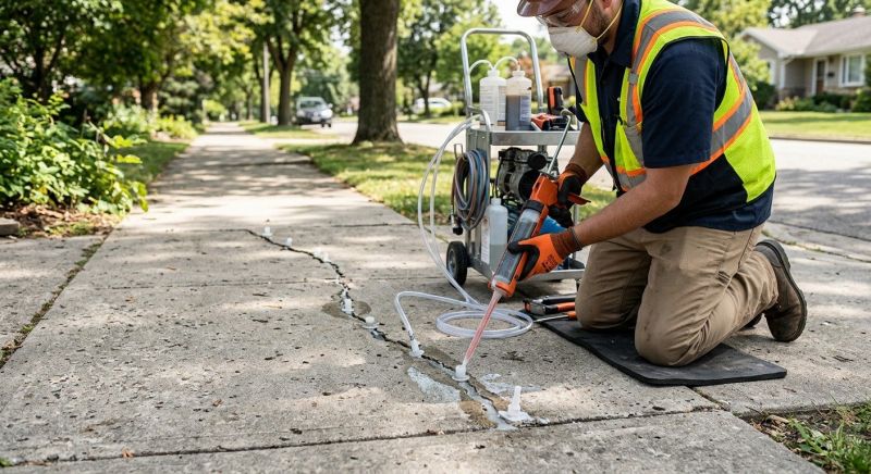 Sunken Sidewalk Repair in West Des Moines, IA